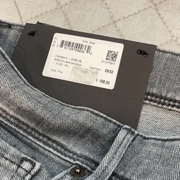 Hugo Boss Men's Grey Extra Slim Fit Jeans